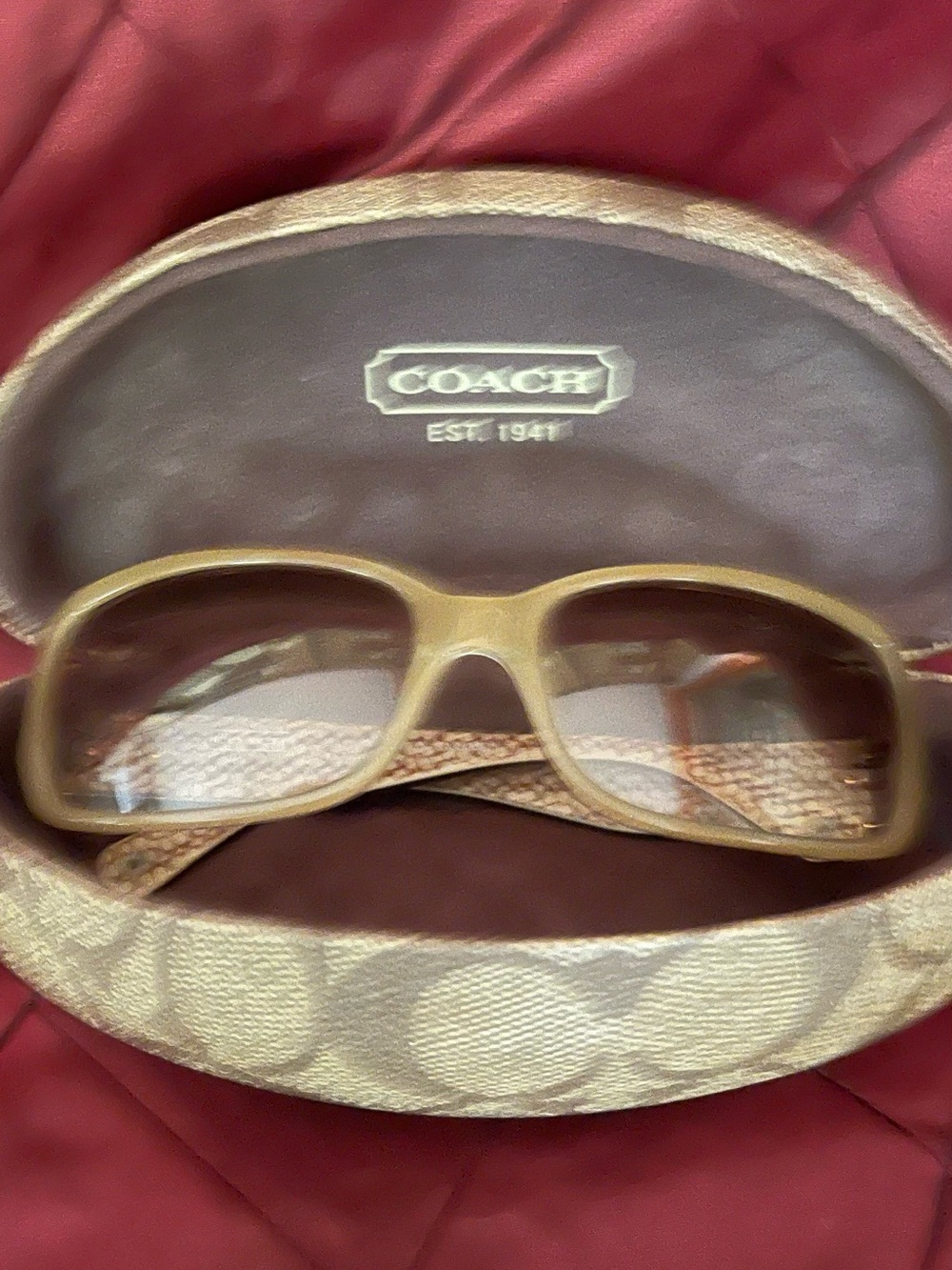 Coach Women's Tan Gradient Lens Sunglasses with Signature Case